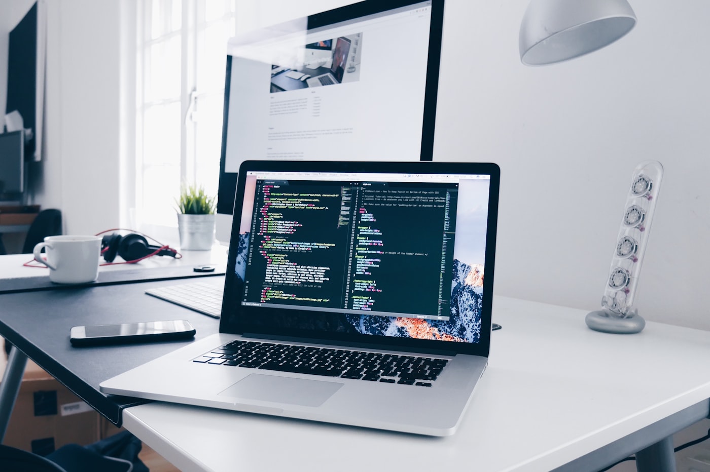 Developer writing code